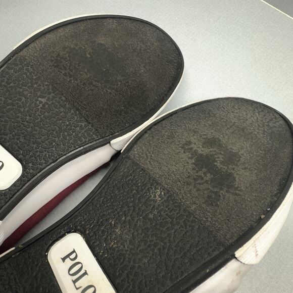 Polo Ralph Lauren Faxon Low Red Canvas Sneaker Sz 13D - Picture 14 of 16